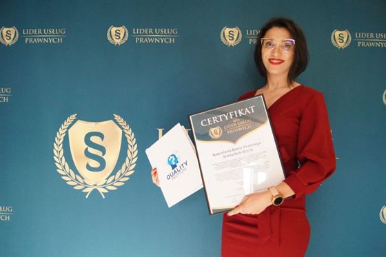 Certyfikat Jakości Lider Usług Prawnych 2024